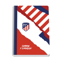 Dohe Atletico de Madrid Coraje y Corazon Cuaderno Espiral Tapa Rigida - TamaÃ±o Folio de 80 Hojas 90gr - Hojas con Cuadricula 4mm