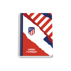 Dohe Atletico de Madrid Coraje y Corazon Cuaderno Espiral Tapa Rigida - TamaÃ±o A5 de 80 Hojas 90gr - Hojas con Cuadricula 4mm