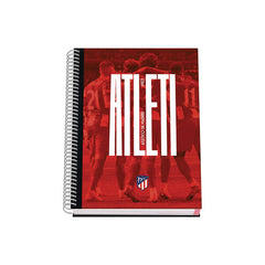 Dohe Atletico de Madrid Atleti Cuaderno Espiral Tapa Dura - TamaÃ±o A5 de 100 Hojas 90gr - Hojas Microperforadas con 2 Taladros - Cuadricula 5mm