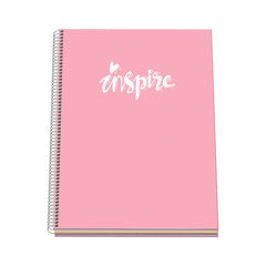 Dohe Serie Pastel Cuaderno con Espiral - TamaÃ±o A4 de 100 Hojas 90gr - Hojas Microperforadas con 4 Taladros - Cuadricula 5mm - Color Rosa Pastel