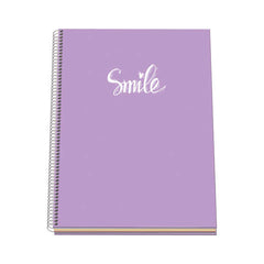 Dohe Serie Pastel Cuaderno con Espiral - TamaÃ±o A4 de 100 Hojas 90gr - Hojas Microperforadas con 4 Taladros - Cuadricula 5mm - Color Morado Pastel