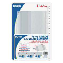 Dohe Pack de 5 Cubiertas Protectoras de Libros - Solapa Adhesiva Reposicionable - TamaÃ±o 29x53cm - Material PVC 120 micras
