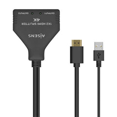 Aisens HDMI Duplicador 4K@30HZ 1Ã—2 con AlimentaciÃ³n USB y Cable - 30cm - Color Negro