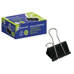 Bismark Lot de 12 Trombones Métalliques 25 mm - Lame Pliante - Couleur Noir