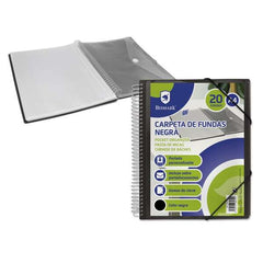 Dossier Bismark avec 20 couvertures transparentes - Format A4 - Comprend une enveloppe porte-documents - Fermeture en caoutchouc