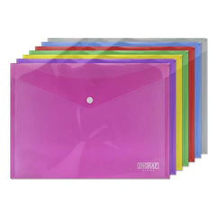 Ingraf Pack de 10 Sobres con Cierre de Broche - Polipropileno - TamaÃ±o A4 - Colores Surtidos