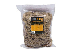 Office Bolsa de 1kg de Gomas Elasticas 100mm - Alta Calidad - Color Marron