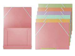 Bismark Pack de 6 Chemises à Rabat en Polypropylène - Format A4 - Fermeture en Caoutchouc - Couleurs Pastel Assorties