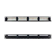 Nanocable Panel Parcheo 24 Puertos Cat.6A UTP 19 1U - Color Negro