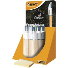 Bic 4 Colours Frozen Expositor de 30 Boligrafos de Bola Retractiles - Punta Media de 1.0mm - Tinta con Base de Aceite - DiseÃ±o Efecto Congelado - 4 Colores