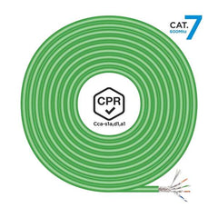 Aisens Bobina de Cable de Red RJ45 LSZH CPR Cca CAT.7 600 MHZ S/FTP AWG23 - 500M - Color Verde