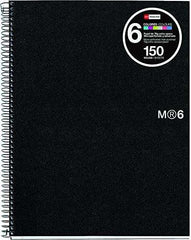 Miquel Rius Notebook6 Cuaderno de Espiral Formato A4 Horizontal 7mm - 150 Hojas de 70gr Microperforadas con 4 Taladros - Cubiertas de Polipropileno - Color Negro