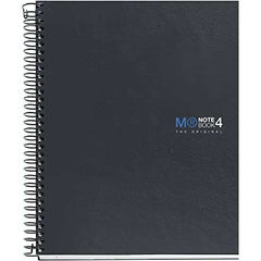 Miquel Rius Notebook4 Cuaderno de Espiral Formato A5 - 160 Hojas Lisas Microperforadas con 2 Taladros - Cubiertas de Carton Extraduro - Color Gris Oscuro