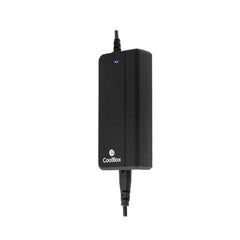 CoolBox Cargador de Portatil Automatico Universal 90W - Puerto USB 2.1A para Smartphones y Tablets - 14 Conectores Diferentes - Cable 1,50m AlimentaciÃ³n / 1m Cargador