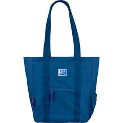 Oxford Tote B-Trendy Bolso de Mano - Bolsillo Frontal y Laterales - Compartimento para Portatil/Tablet - Cierre de Cremallera - TamaÃ±o 34x31x12cm - Color Azul Marino