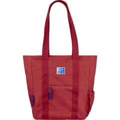 Oxford Tote B-Trendy Bolso de Mano - Bolsillo Frontal y Laterales - Compartimento para Portatil/Tablet - Cierre de Cremallera - TamaÃ±o 34x31x12cm - Color Burdeos