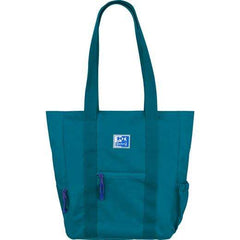 Oxford Tote B-Trendy Bolso de Mano - Bolsillo Frontal y Laterales - Compartimento para Portatil/Tablet - Cierre de Cremallera - TamaÃ±o 34x31x12cm - Color Aqua