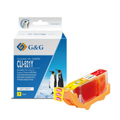 Cartucho de tinta genérico amarelo G&amp;G Canon CLI521 - substitui 2936B001