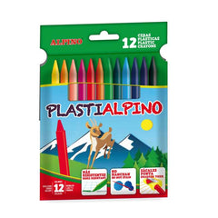 Alpino PlastiAlpino Pack con 12 Ceras para NiÃ±os - Material Resistente - No Manchan - Colores Brillantes - Colores Surtidos