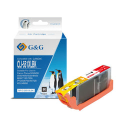 G&amp;G Canon CLI551XL Black Generic Ink Cartridge - Replacement 6443B001/6508B001