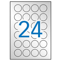 Apli Etiquetas Metalizadas Plata Ã˜ 40.0mm 20 Hojas