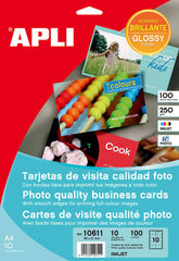 Apli Tarjetas de Visita Cantos Rectos Brillante 250g 10 Hojas