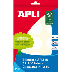 Apli Etiquetas 10 Blancas Ã˜ 32.0mm 10 Hojas
