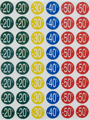 Apli Etiquetas de Descuento -20%/-50% Ã˜ 24mm 5 Hojas