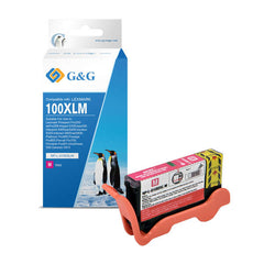 G&amp;G Lexmark 100XL Cartouche d'encre générique magenta – Remplace 14N1070E/14N1094E/14N0901E/14N0921E