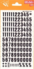 Apli Numeros Transferibles - 12mm - Facil Aplicacion - Negros Intensos - 133 Caracteres - Negro