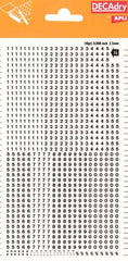 Apli Numeros Transferibles - 2.5mm - Facil Aplicacion - Negros Intensos - 952 Caracteres - Negro