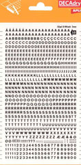Apli Letras y Numeros Transferibles - 3mm de TamaÃ±o - 795 Caracteres - Facil Aplicacion y Remocion - Negro