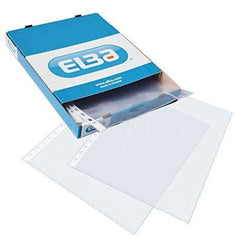 Elba Pack de 100 Fundas Multitaladro PP 90 Micras - TamaÃ±o Folio - Acabado Piel Naranja - Transparente