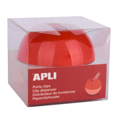 Apli Porta Clips Magnetico - Incluye 35 Clips NÂº 1Â½ - Ahorra Espacio con Gran Capacidad (Ã˜ 70x60 mm) - Facil Apertura para Recargar