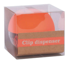 Apli Fluor Collection Dispensador de Clips - Ã˜ 70x60 mm - Tapa Magnetica "Soft Touch" Naranja - Incluye 50 Clips Amarillo Fluorescente 28 mm