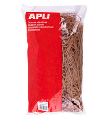 Apli Gomas Elasticas Ã˜ 140 x 2mm - 1kg de Contenido - Gran Elasticidad y Resistencia - 70% de Caucho Natural