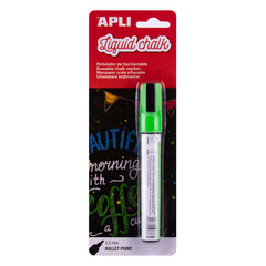 Apli Rotulador de Tiza Liquida Verde - Punta Redonda de 5.5mm - Facil de Borrar con PaÃ±o Humedo - Secado Rapido y Libre de Toxicos