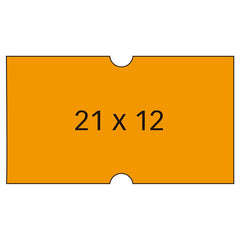 Apli Etiquetas Naranjas para Maquinas de Precios de 1 Linea - TamaÃ±o 21x12mm - Pack de 6 Rollos - Adhesivo Permanente - Compatibles con Modelos 101418 y 101948