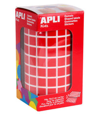 Apli Gomets Cuadrados Rojos - TamaÃ±o 10x10mm - 59 Hojas Pretroqueladas - 6372 Gomets por Rollo - Adhesivo Base Agua - Cumple Normas EN-71 y FSC