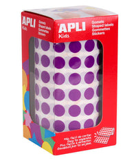 Apli Rollo con 5.192 Gomets Redondos Ã˜ 10.5mm - 59 Hojas Pretroqueladas - Ideal para Escuelas - Color Lila