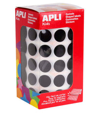 Apli Gomets Redondos Ã˜ 15mm - 59 Hojas Pretroqueladas - 2832 Gomets por Rollo - Adhesivo Base Agua - Normas EN-71 y Cadena de Custodia FSC - Ideal para Escuelas y Talleres Infantiles