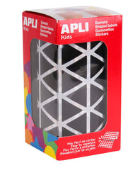 Apli Gomets Triangulares Negros - TamaÃ±o 20 x 20 x 20mm - Adhesivo Permanente - 2832 Gomets por Rollo - Ideal para Escuelas y Talleres Infantiles