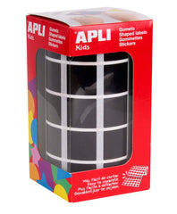 Apli Gomets Cuadrados Negros 20x20mm - 59 Hojas Pretroqueladas - 1770 Gomets por Rollo - Ideal para Desarrollar Habilidades y Capacidades en NiÃ±os - Cumple con Normas de Calidad y Seguridad