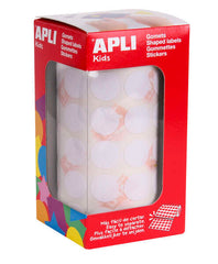Apli Gomets Redondos Blancos Ã˜ 15mm - 59 Hojas Pretroqueladas - 2832 Gomets por Rollo - Adhesivo Base Agua - Normas EN-71 y FSC