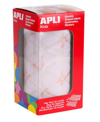 Apli Rollo con 2.832 Gomets Triangulares 20x20x20mm - Adhesivo Permanente - Normas EN-71 y FSC - Adhesivo Base Agua - Libre de Disolventes - Color Blanco