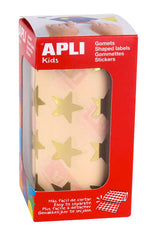 Apli Gomets Estrella Oro Metalizado - TamaÃ±o 19.5mm - Adhesivo Permanente - 1416 Gomets por Rollo - Ideal para Actividades Creativas con NiÃ±os