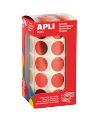 Apli Gomets Redondos Ã˜ 20mm Rojo Metalizado - 59 Hojas Pretroqueladas - 1770 Gomets por Rollo - Ideal para Actividades Creativas con NiÃ±os - Normas EN-71 y FSC - Adhesivo Base Agua - Materiales 100% Reciclables