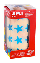 Apli Gomets Estrella Azul Metalizado - TamaÃ±o 19.5mm - Adhesivo Permanente - 1416 Gomets por Rollo - Ideal para Actividades Creativas con NiÃ±os