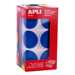 Apli Gomets XL Redondos Azules - Ã˜ 33mm - Adhesivo Permanente - 708 Gomets por Rollo - Ideal para Desarrollar Habilidades