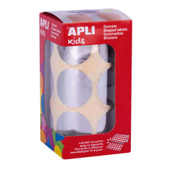 Apli Gomets Redondos Plata Metalizado - Ã˜33mm - 59 Hojas Pretroqueladas - Adhesivo Base Agua - Normas EN-71 y FSC